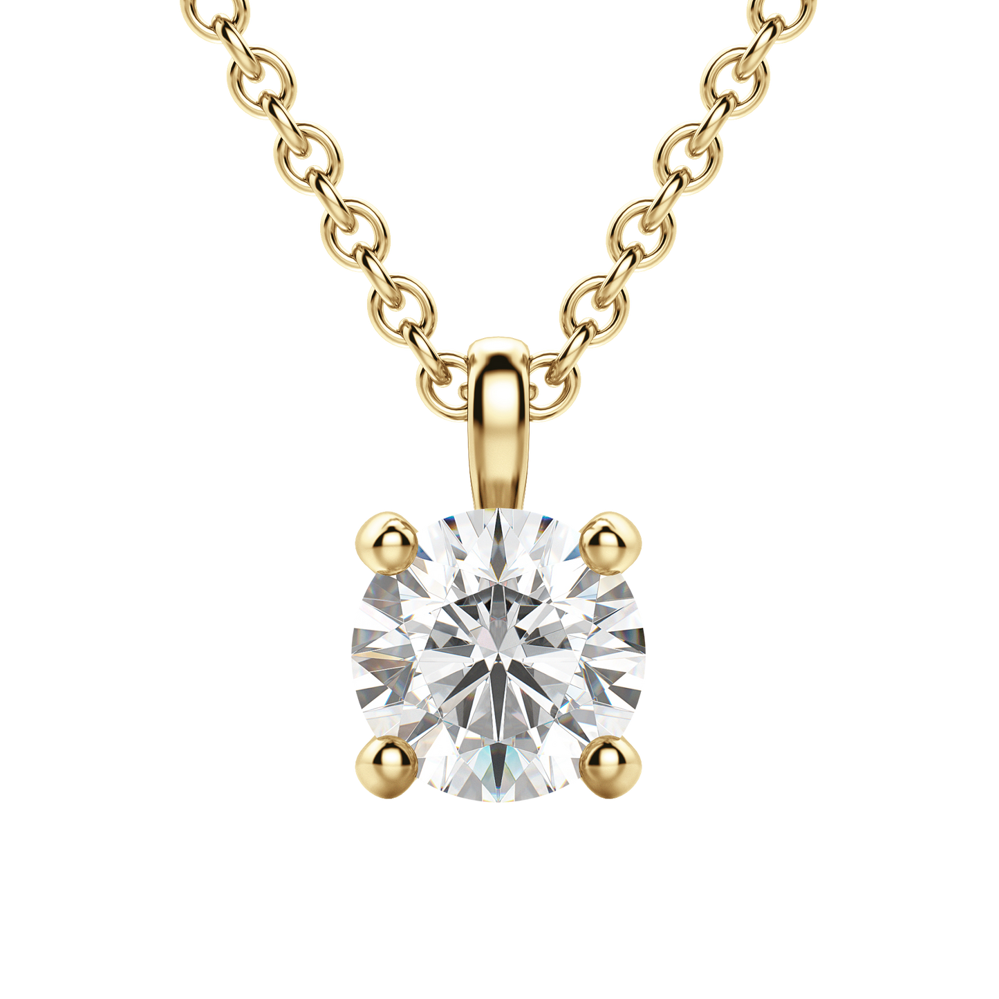 Radiant Elegance: 0.75 CT Round Lab-Grown Diamond Solitaire Necklace 16