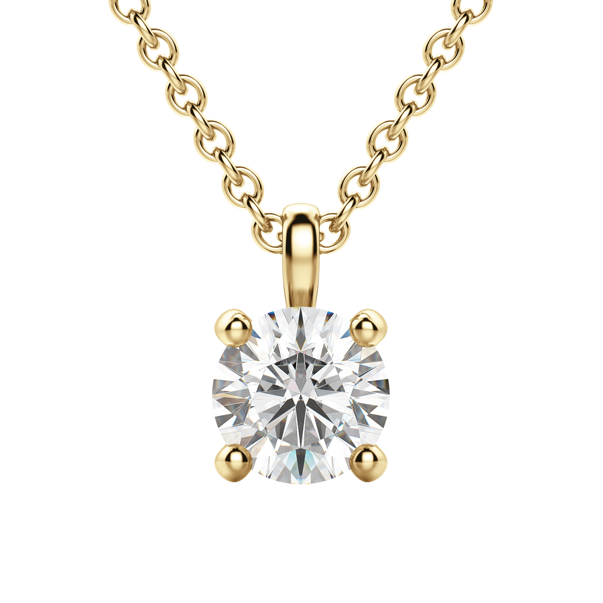 Radiant Elegance: 0.75 CT Round Lab-Grown Diamond Solitaire Necklace 16