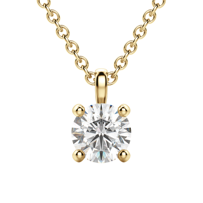 Radiant Elegance: 0.75 CT Round Lab-Grown Diamond Solitaire Necklace 16