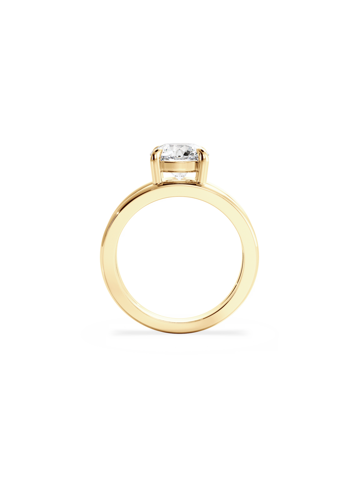 Solitaire & Double Band-Round Lab Grown Diamond Engagement Ring