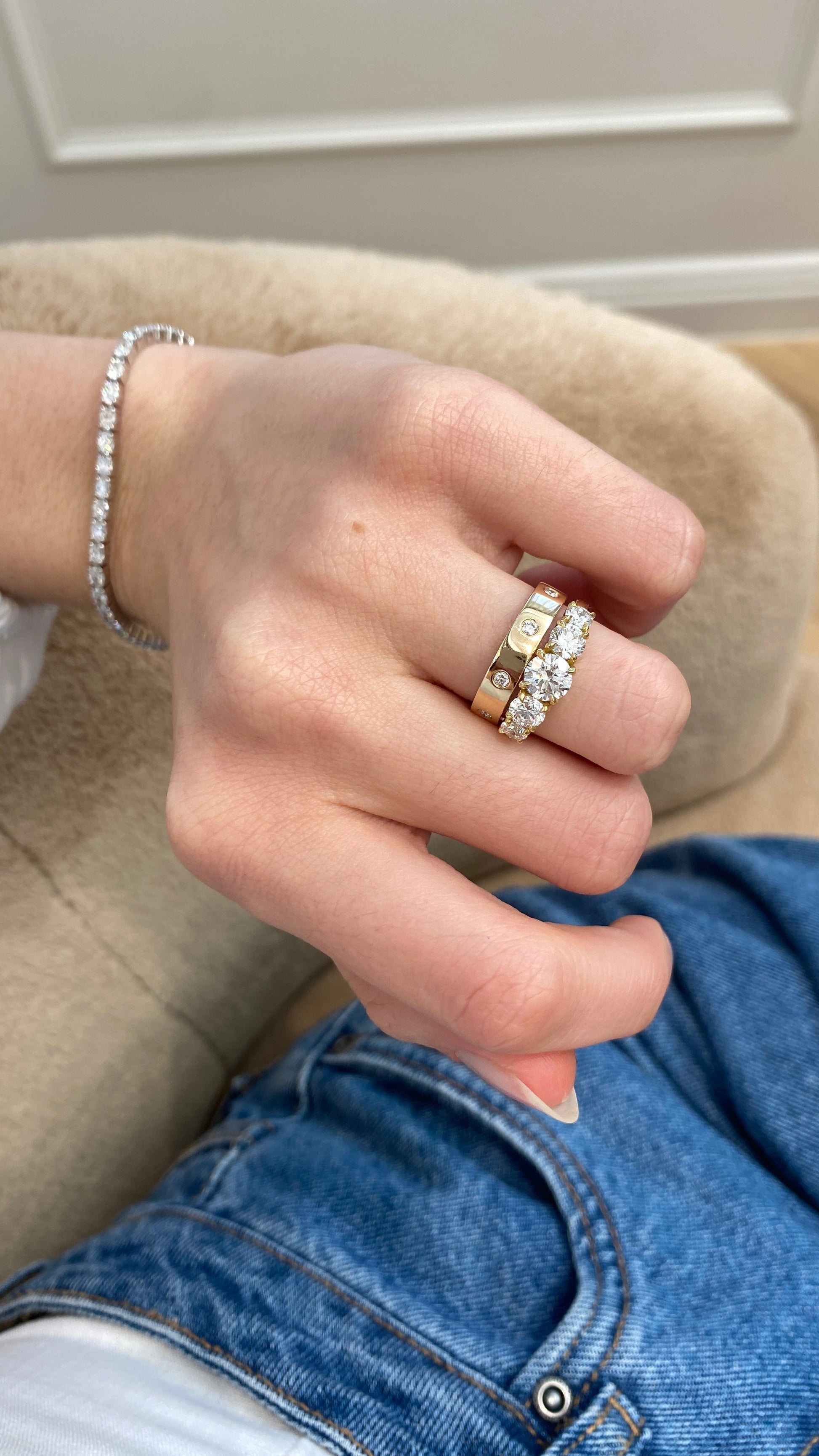 Five Stone-Round Lab Grown Diamond Engagement Ring