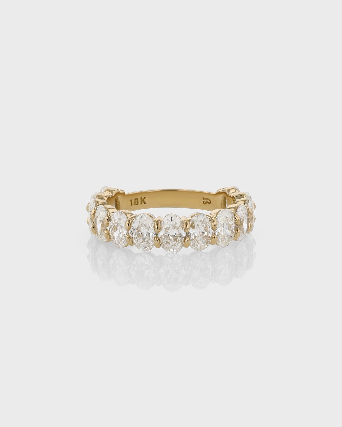 0.50 TCW Oval Lab Grown Diamond Half Eternity Wedding Band 1