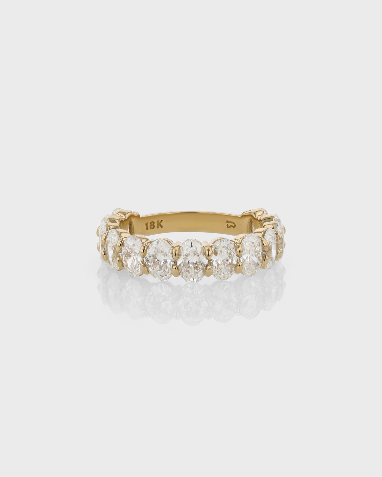 0.50 TCW Oval Lab Grown Diamond Half Eternity Wedding Band 1