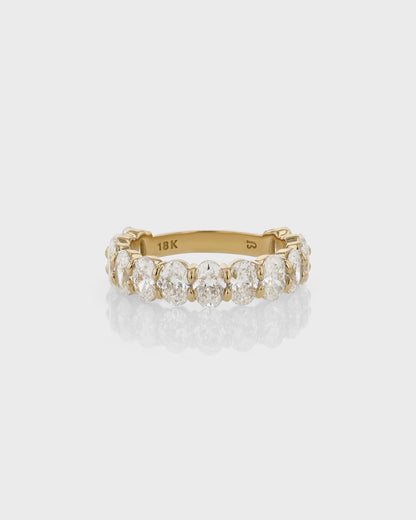 0.50 TCW Oval Lab Grown Diamond Half Eternity Wedding Band 1