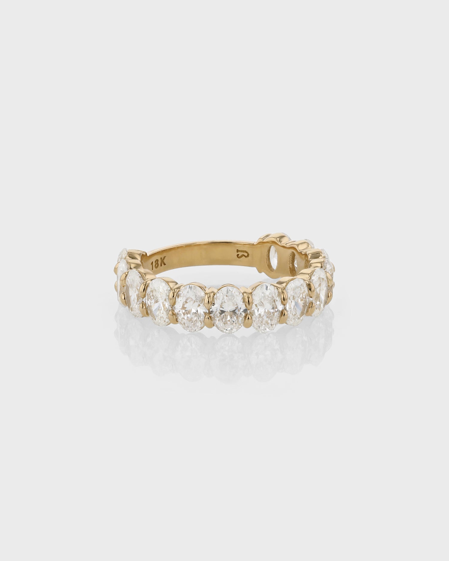 0.50 TCW Oval Lab Grown Diamond Half Eternity Wedding Band 2