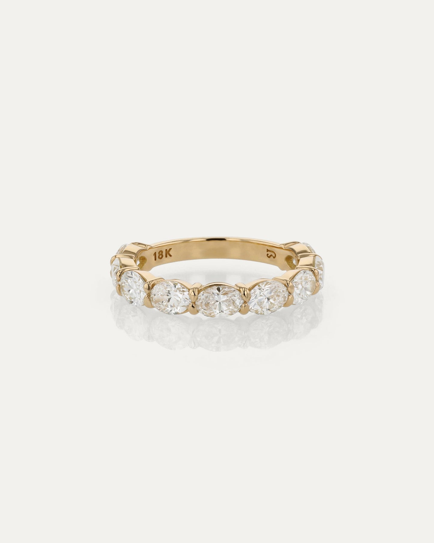 3/4 Eternity-2.35 CT Oval Lab Grown Diamond Wedding Band