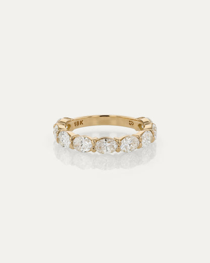 3/4 Eternity-2.35 CT Oval Lab Grown Diamond Wedding Band
