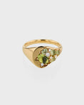 Load image into Gallery viewer, 0.30 TCW Oval Peridot Lab Made Diamond Half Eternity Wedding Band 1
