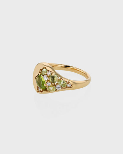 0.30 TCW Oval Peridot Lab Made Diamond Half Eternity Wedding Band 2