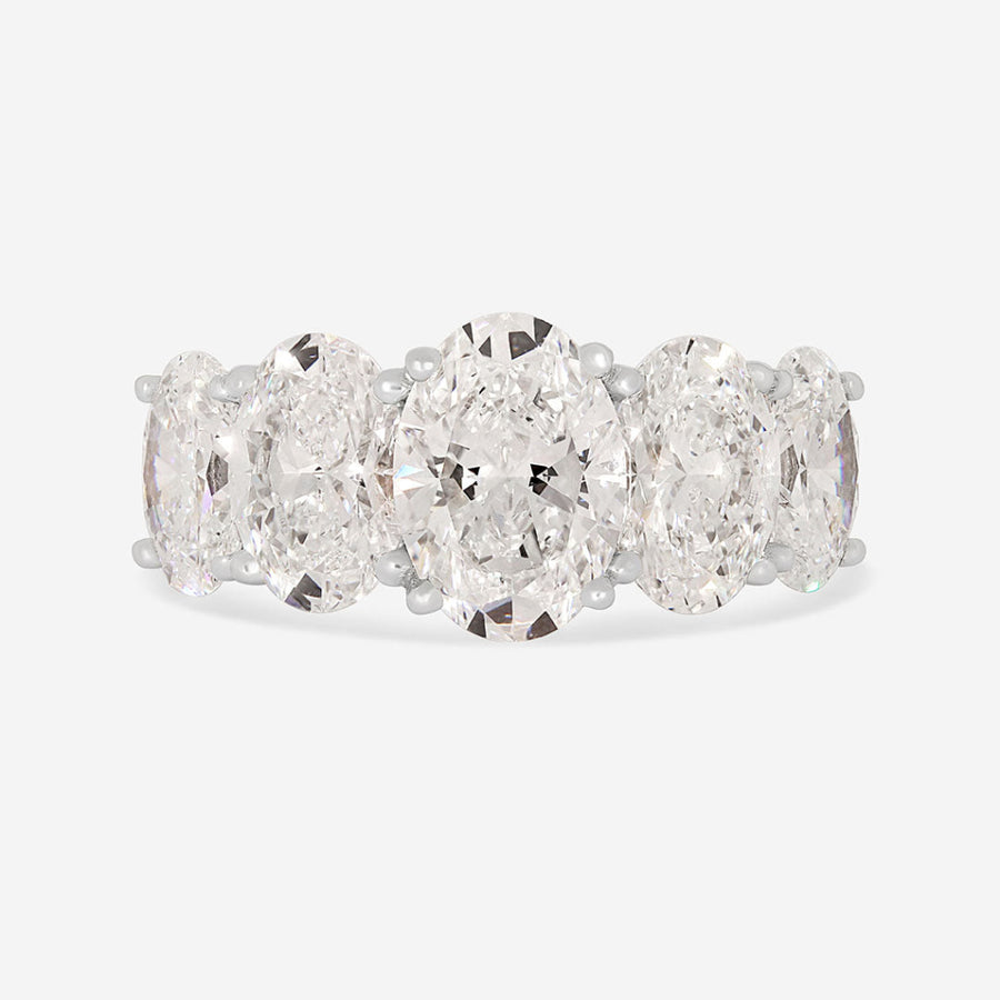Five Stone-5.0 CT Oval Lab Grown Diamond Engagement Ring