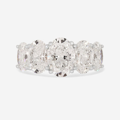 Five Stone-5.0 CT Oval Lab Grown Diamond Engagement Ring