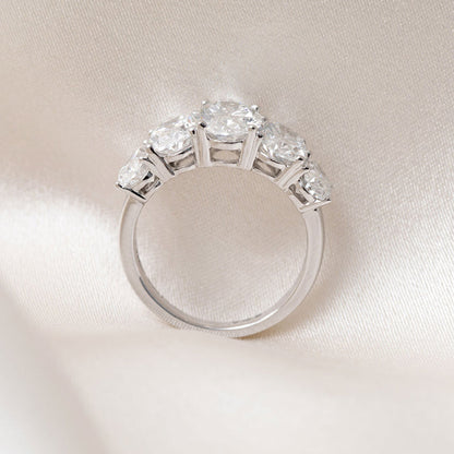 Five Stone-5.0 CT Oval Lab Grown Diamond Engagement Ring