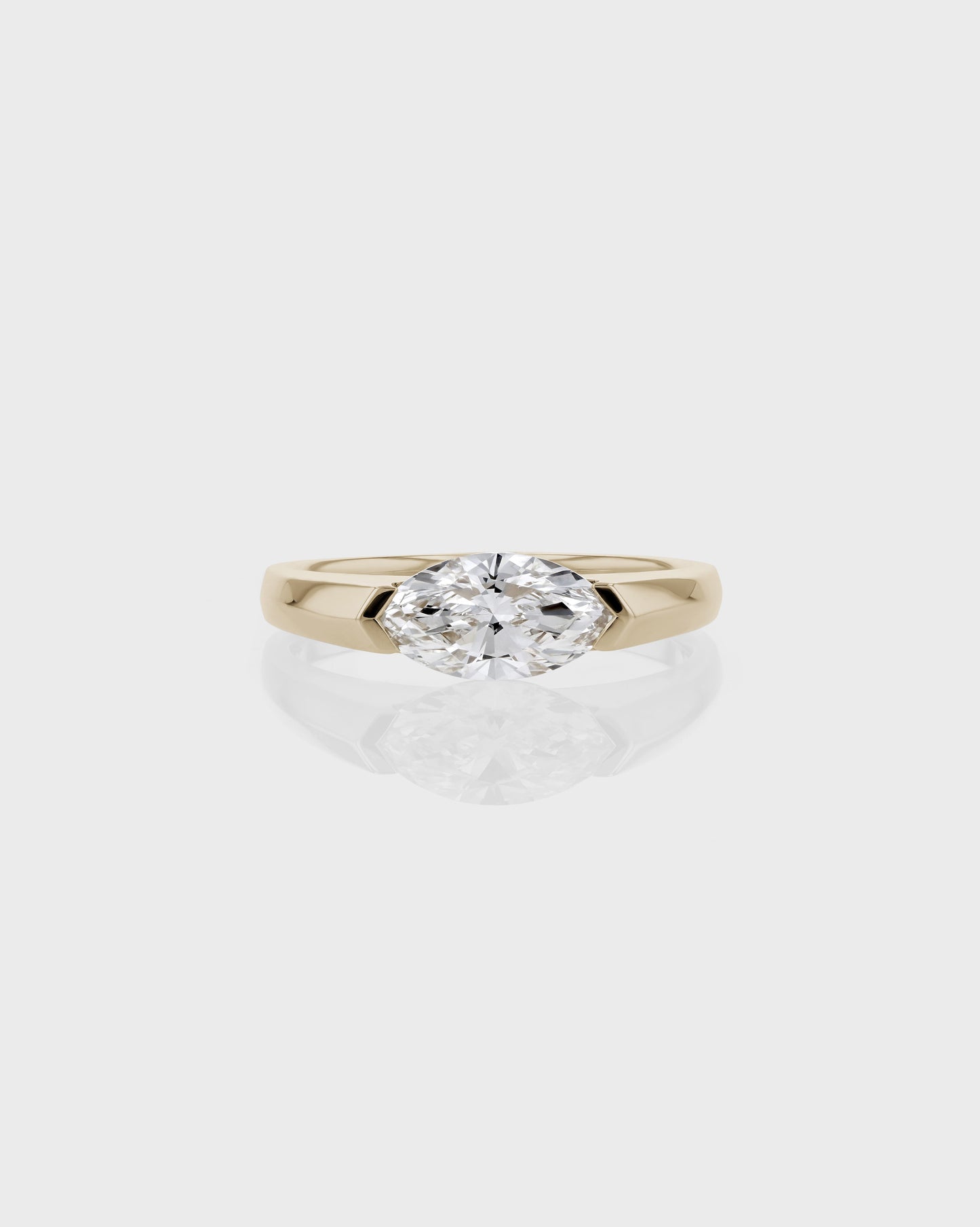 1.0 CT Marquise Lab Grown Diamond Solitaire Engagement Ring in Yellow Gold 1