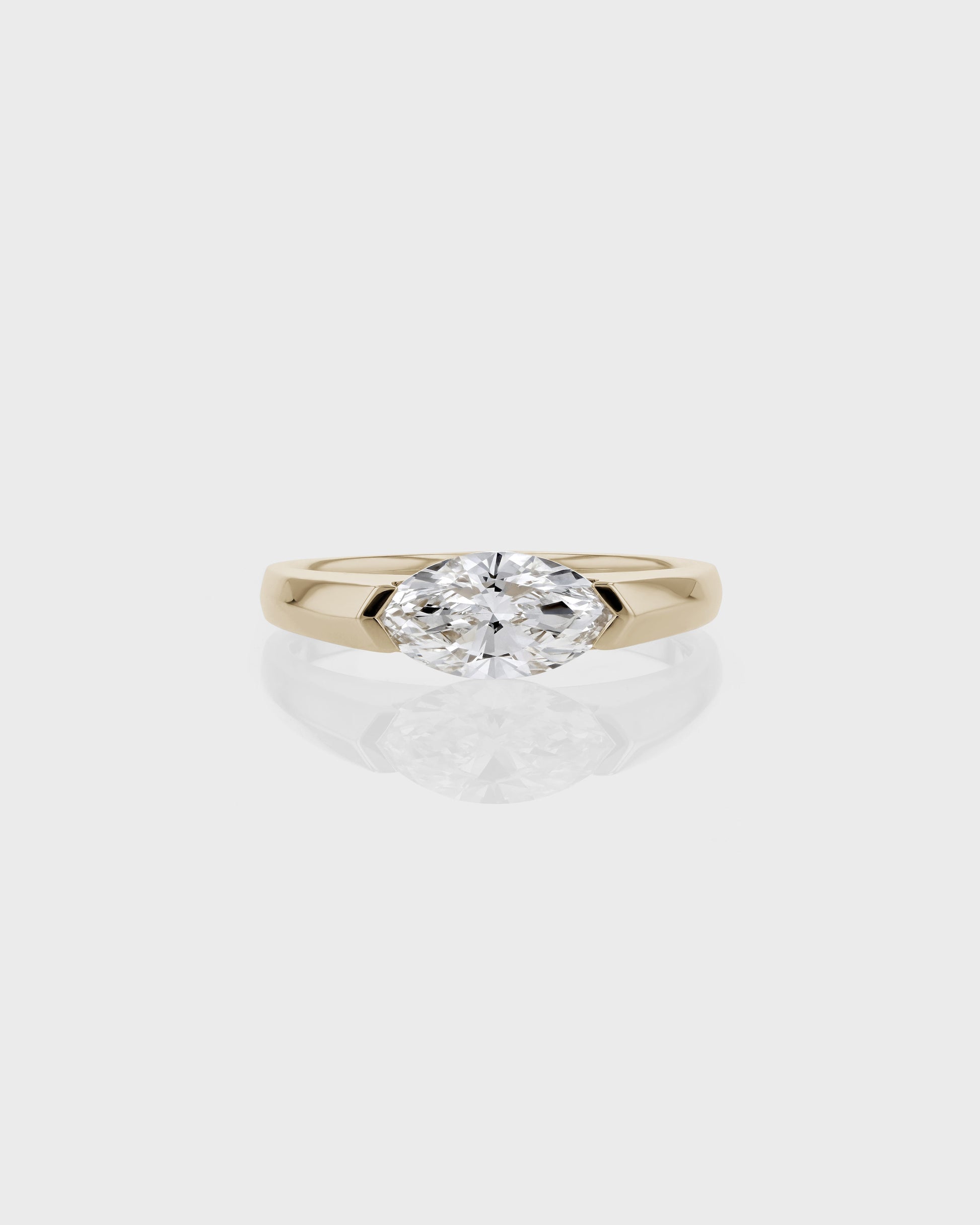 1.0 CT Marquise Lab Grown Diamond Solitaire Engagement Ring in Yellow Gold 1