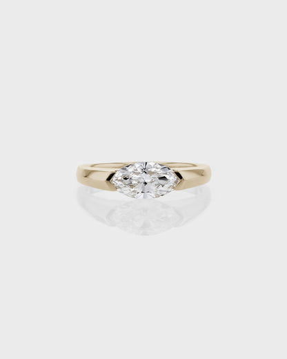 1.0 CT Marquise Lab Grown Diamond Solitaire Engagement Ring in Yellow Gold 1