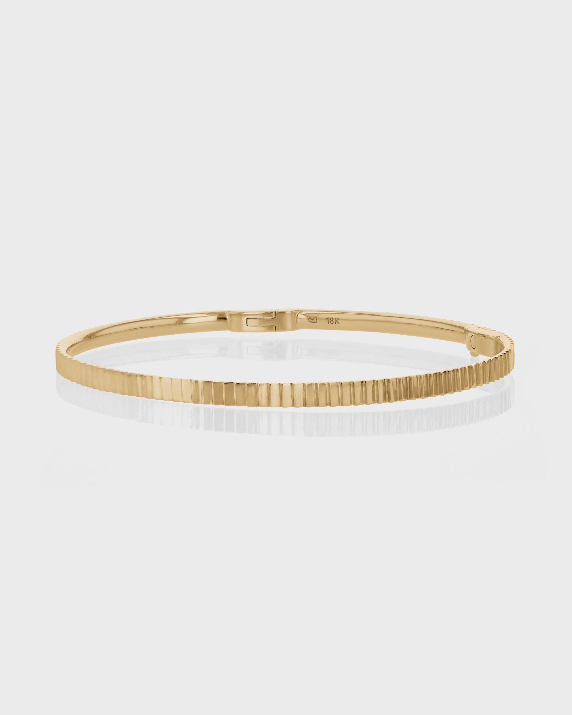Line Textured Gold Bangle Bracelet 3