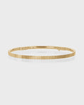 Load image into Gallery viewer, Line Textured Gold Bangle Bracelet
