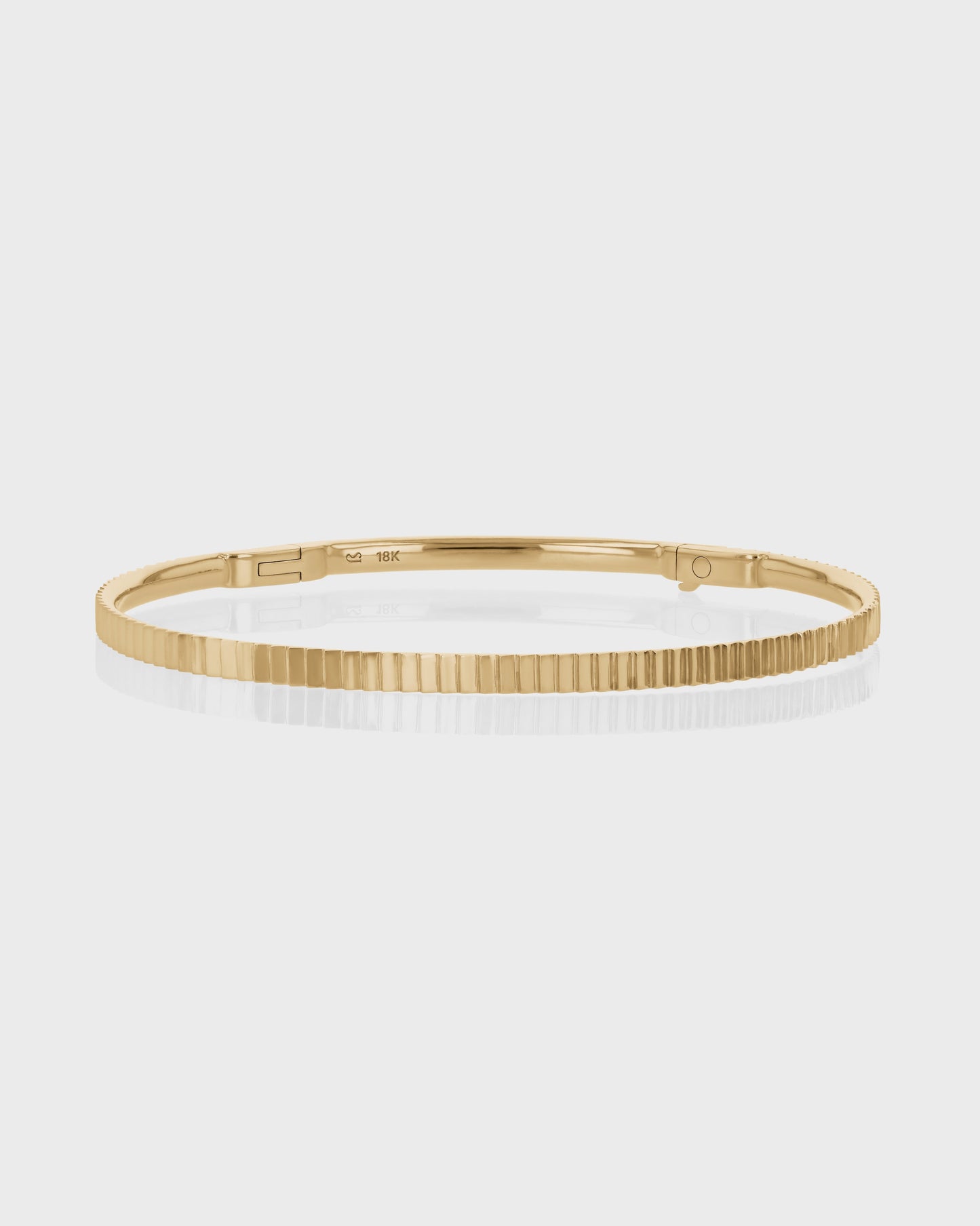 Line Textured Gold Bangle Bracelet 1