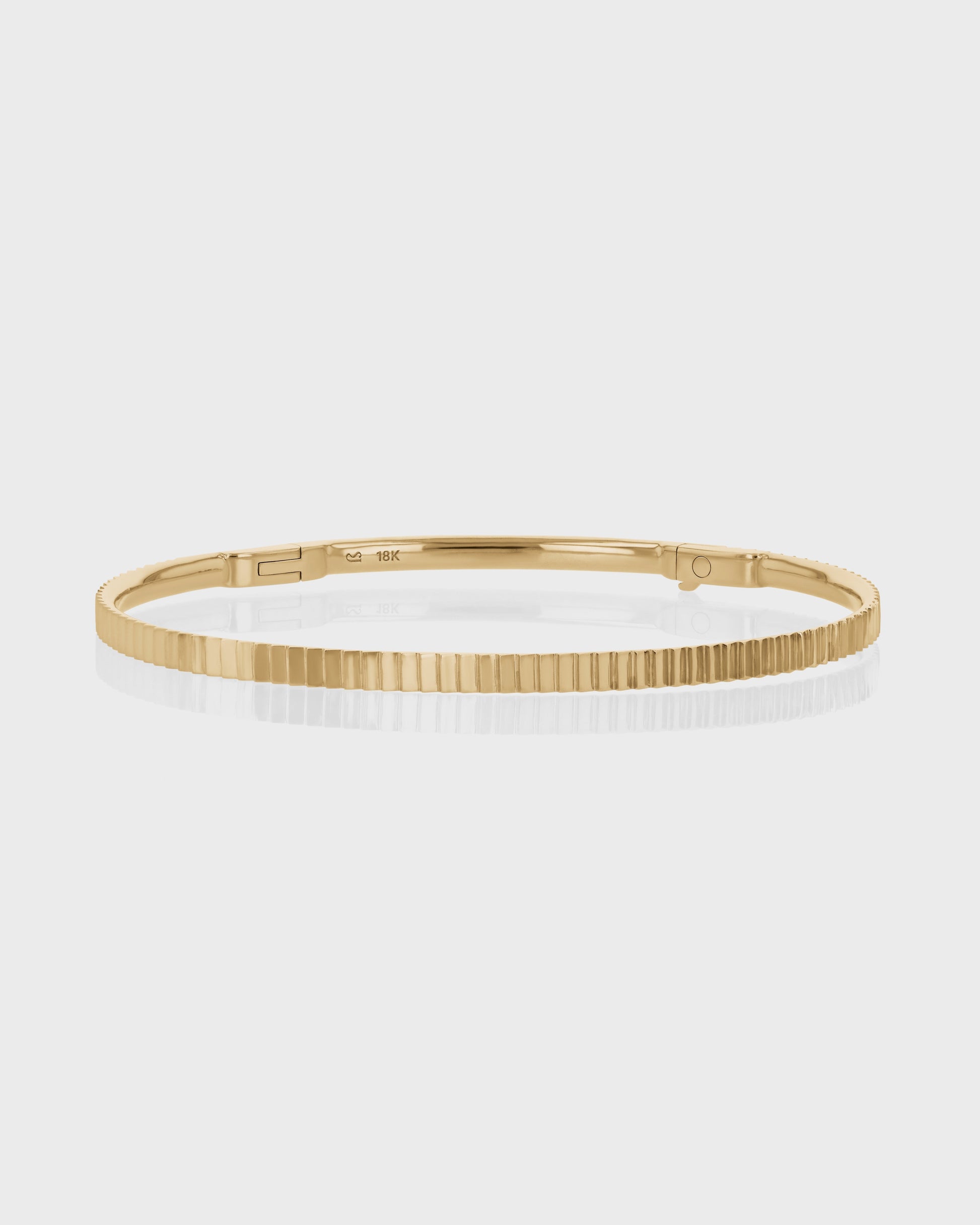 Line Textured Gold Bangle Bracelet 1