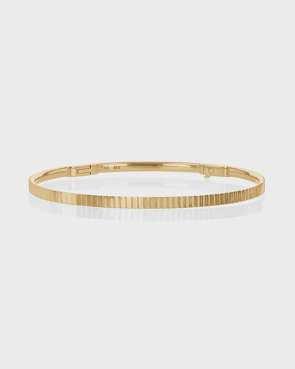 Line Textured Gold Bangle Bracelet 1