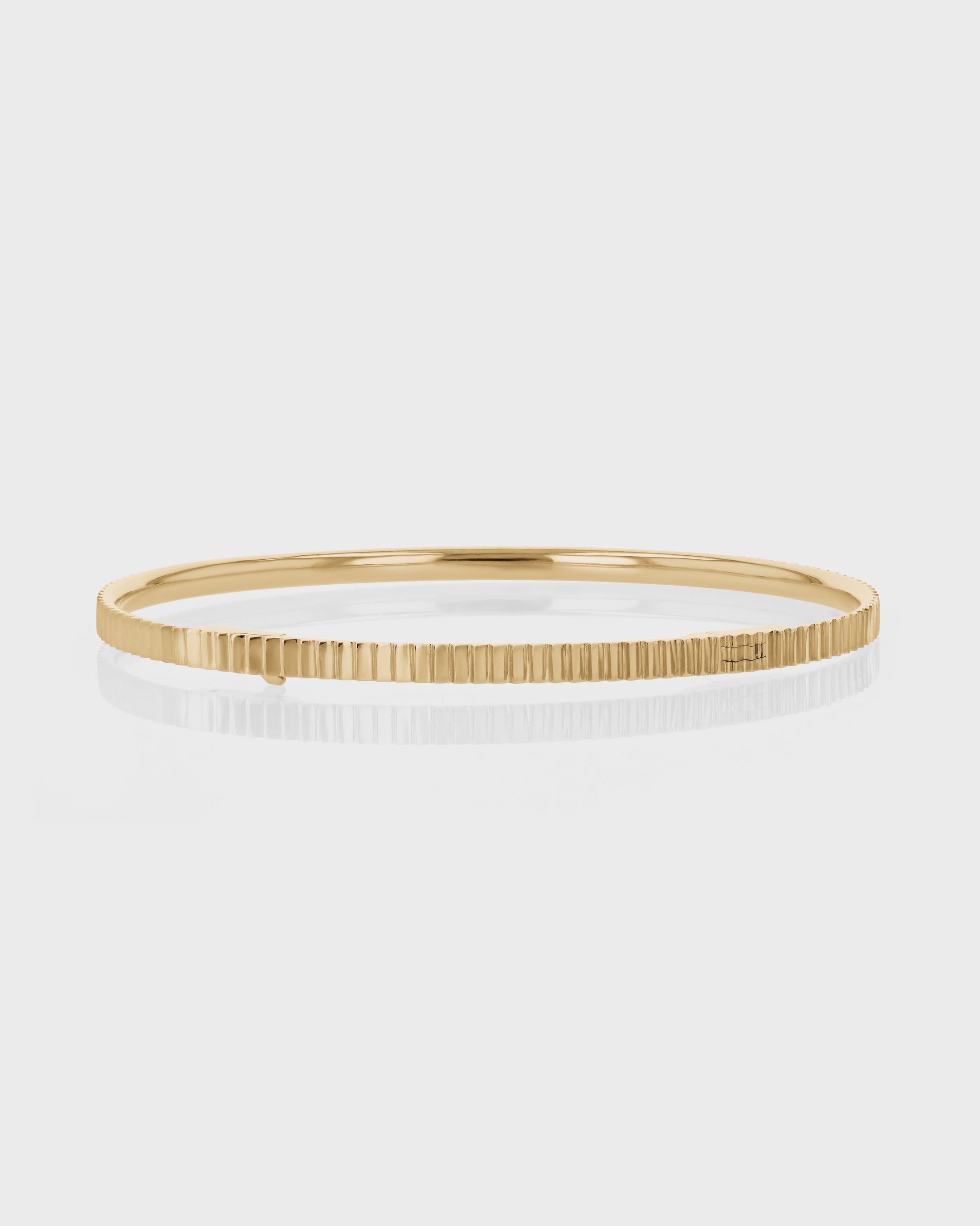 Line Textured Gold Bangle Bracelet