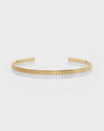 Load image into Gallery viewer, Line Textured Gold Cuff Bracelet
