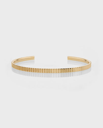 Line Textured Gold Cuff Bracelet 1