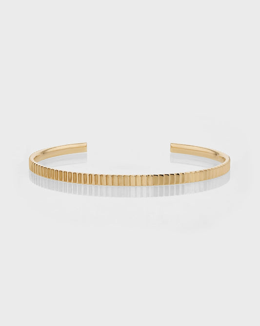 Line Textured Gold Cuff Bracelet