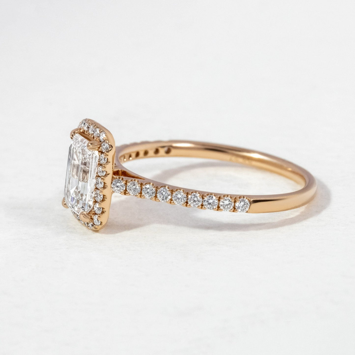 Halo & Pave-Emerald Lab Grown Diamond Engagement Ring