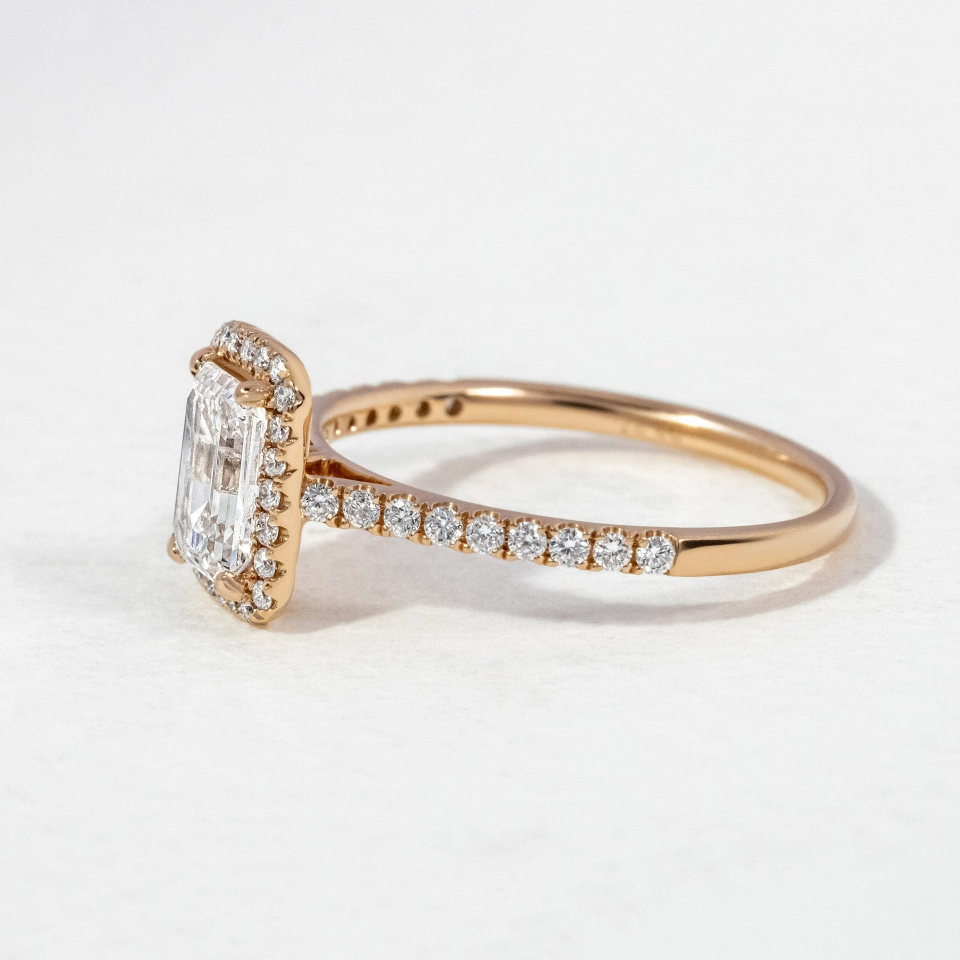 Halo & Pave-Emerald Lab Grown Diamond Engagement Ring