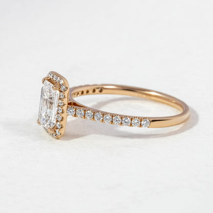 Halo & Pave-Emerald Lab Grown Diamond Engagement Ring