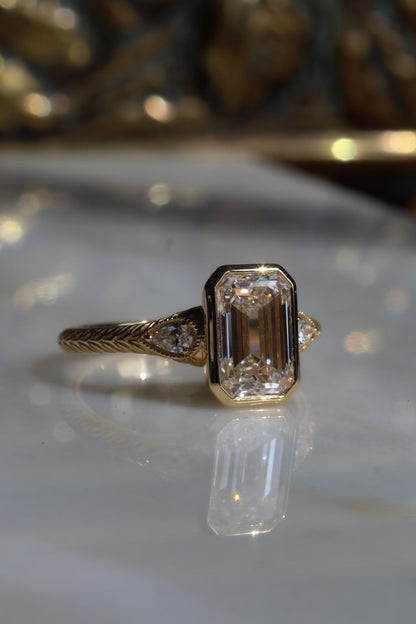 Solitaire Cathedral- 1.8 CT Cushion Lab Grown Diamond Wedding Band