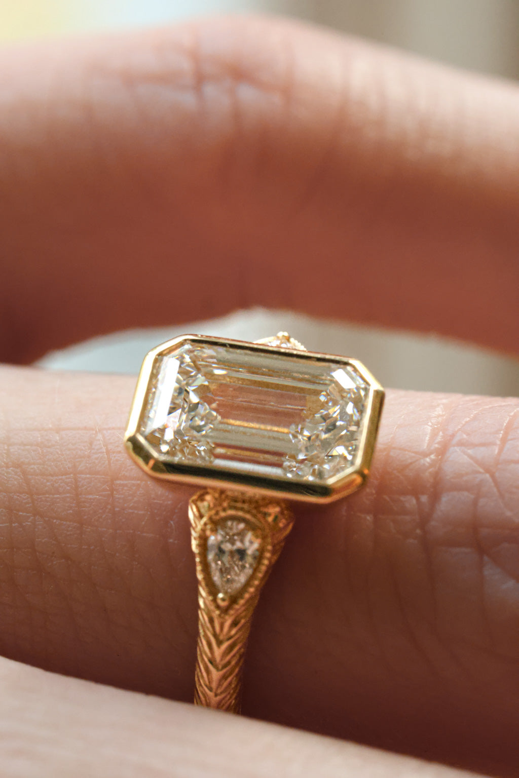 Solitaire Cathedral- 1.8 CT Cushion Lab Grown Diamond Wedding Band