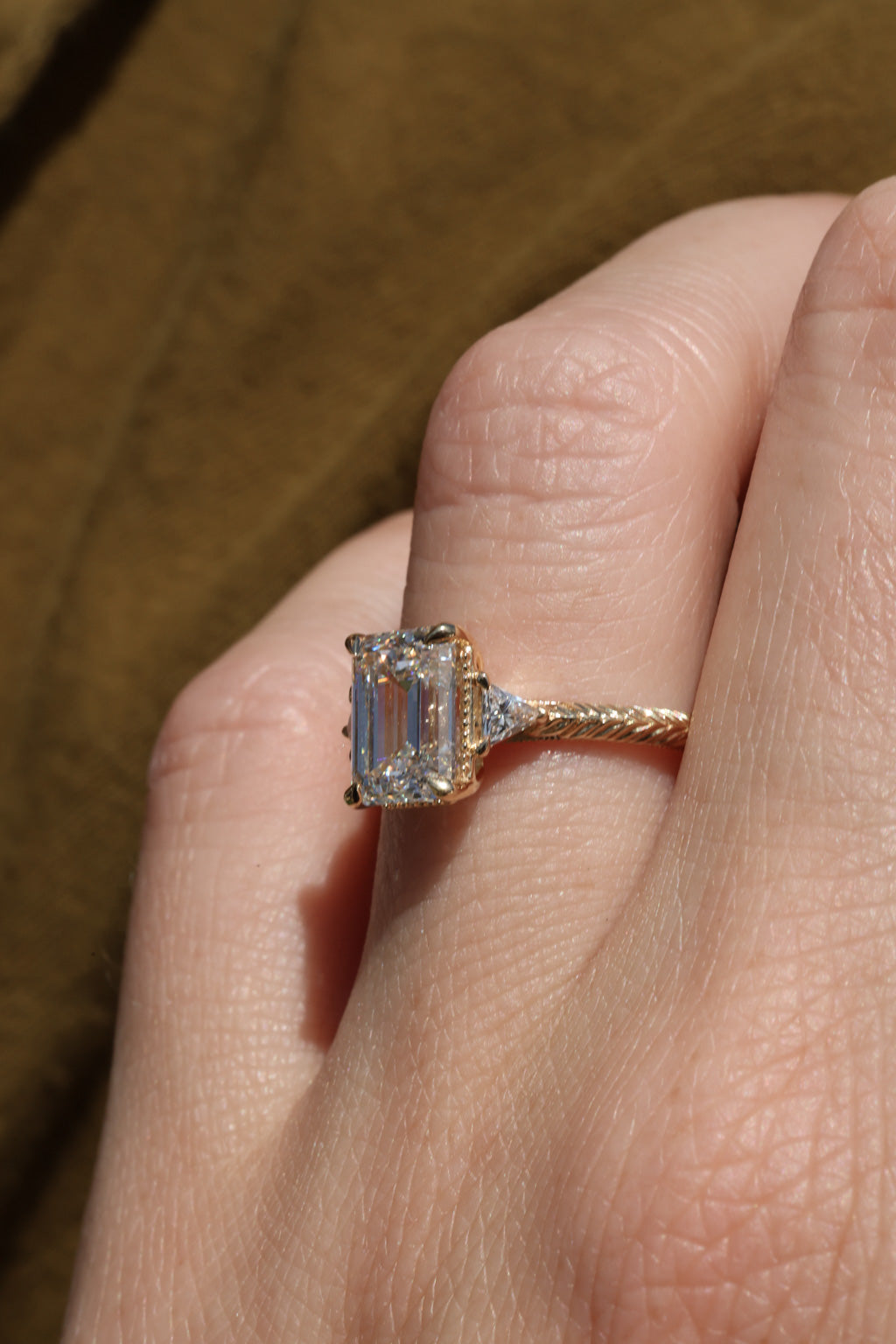Solitaire Cathedral- 1.8 CT Cushion Lab Grown Diamond Wedding Band