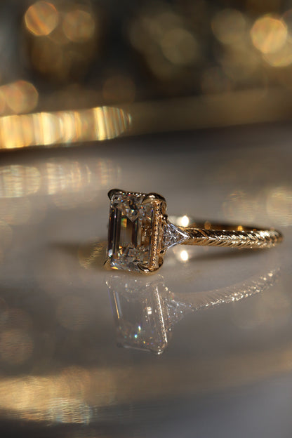 Solitaire Cathedral- 1.8 CT Cushion Lab Grown Diamond Wedding Band