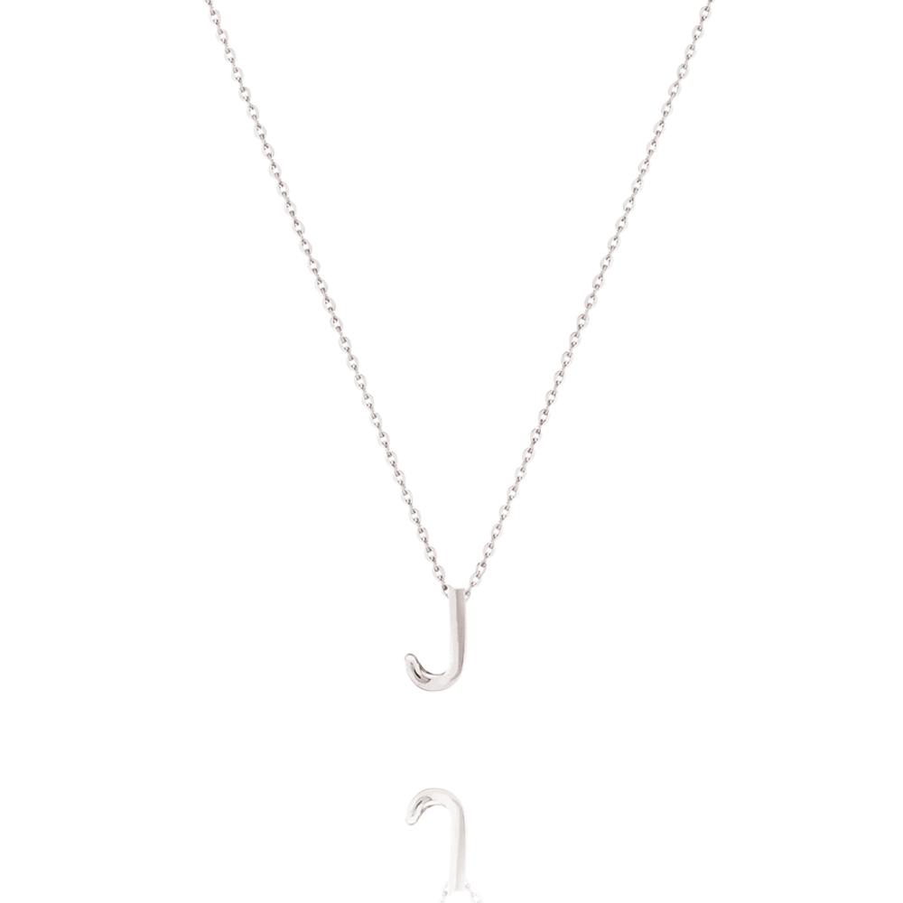 Elegant Silver Initial Pendant Necklace 12