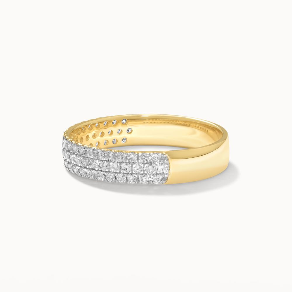 0.43 TCW Round Lab Grown Diamond Triple Row Eternity Wedding Band