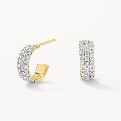 0.43 Carat Round Lab Grown Diamond Half Hoop Earrings 1