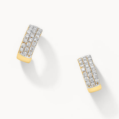 0.43 Carat Round Lab Grown Diamond Half Hoop Earrings 5