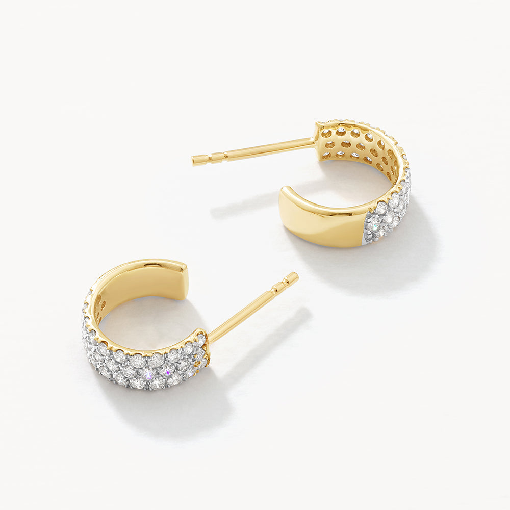 0.43 Carat Round Lab Grown Diamond Half Hoop Earrings 10