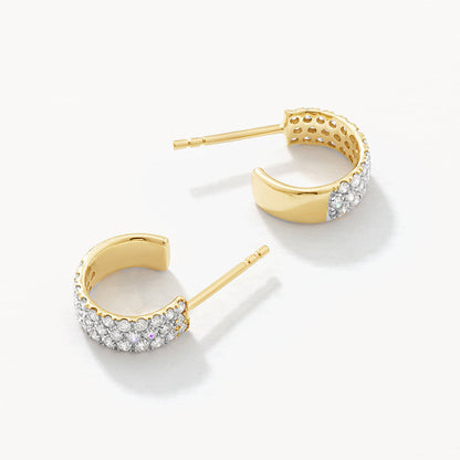 0.43 Carat Round Lab Grown Diamond Half Hoop Earrings 10