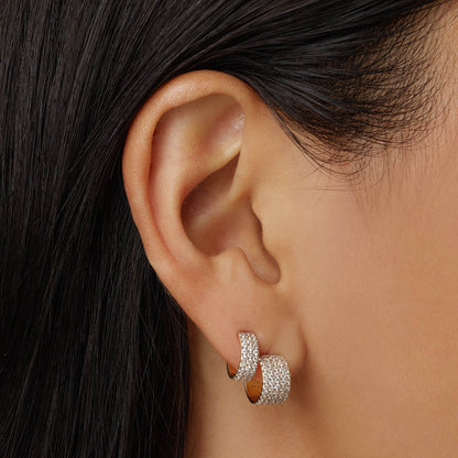 0.43 Carat Round Lab Grown Diamond Half Hoop Earrings 9