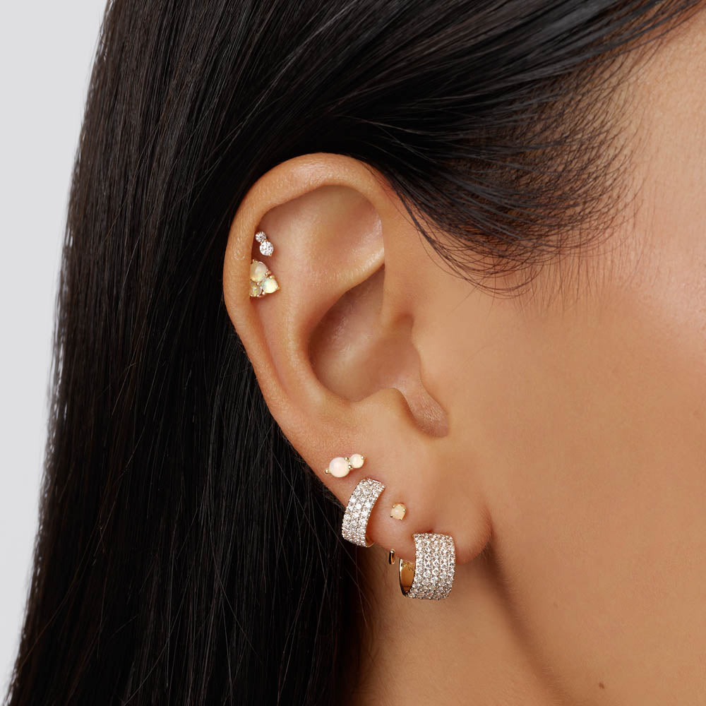0.43 Carat Round Lab Grown Diamond Half Hoop Earrings 3