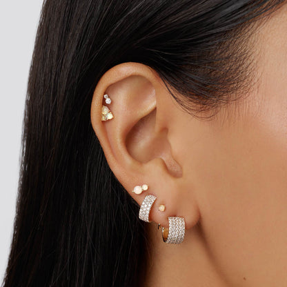 0.43 Carat Round Lab Grown Diamond Half Hoop Earrings 3