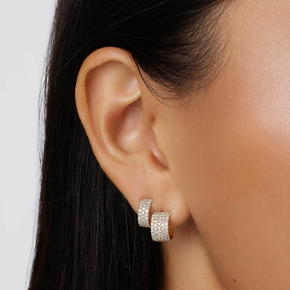 0.43 Carat Round Lab Grown Diamond Half Hoop Earrings 7