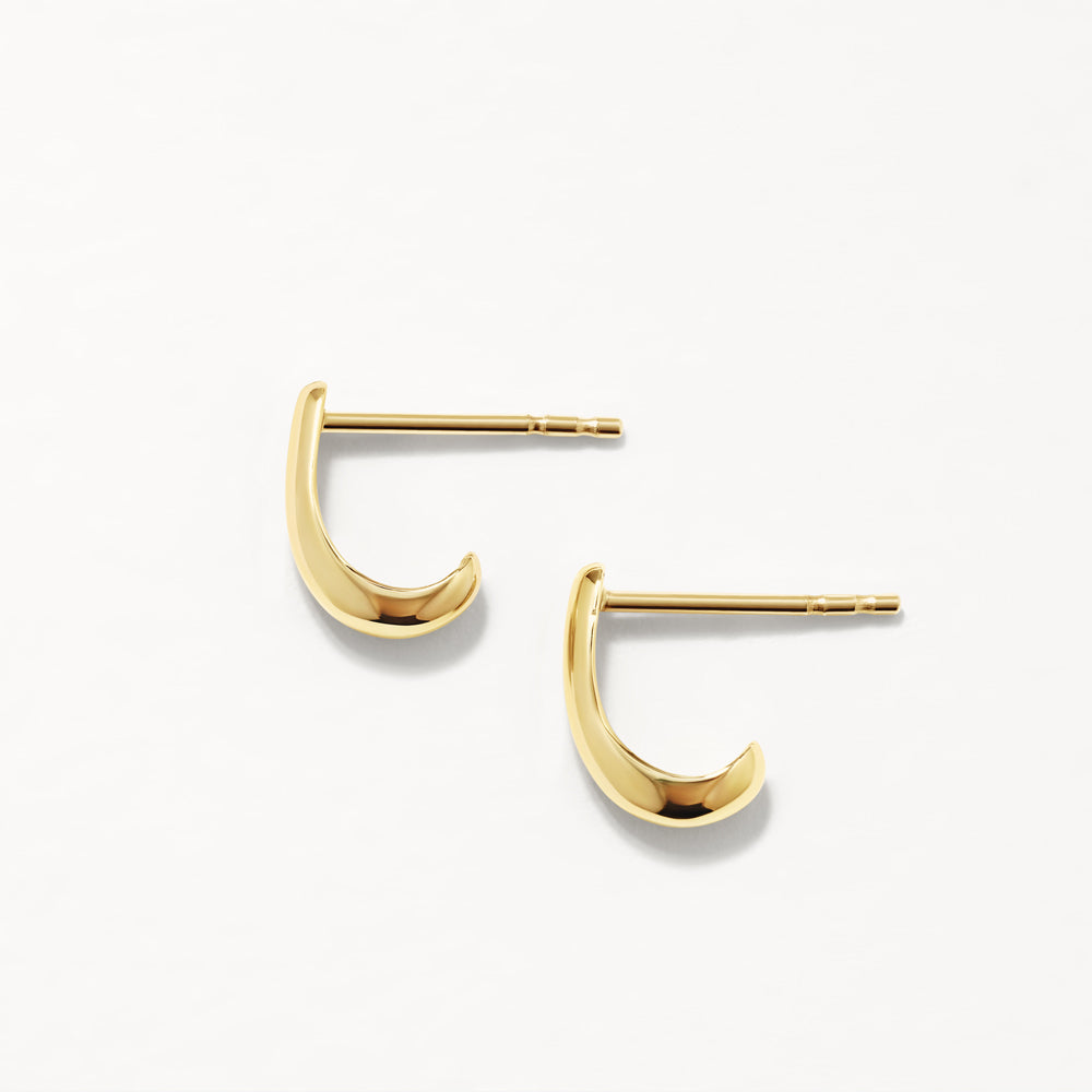 Elegant Gold J-Hoop Earrings