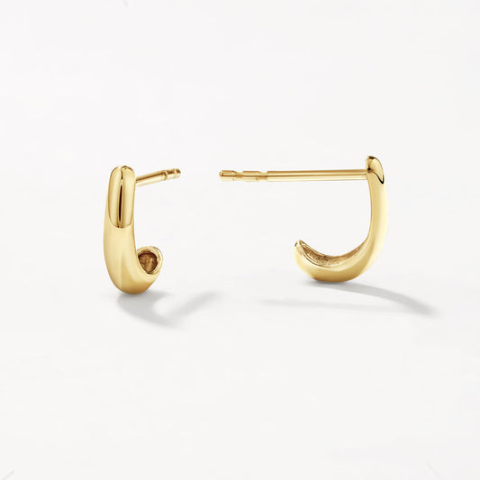 Elegant Gold J-Hoop Earrings