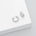 Load image into Gallery viewer, 0.1 Carat Round White Topaz Lab Made  Diamond Gold Hoops
