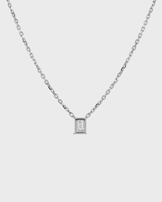 1.0 CT Emerald Lab-Grown Diamond Solitaire Necklace in Luxe Setting