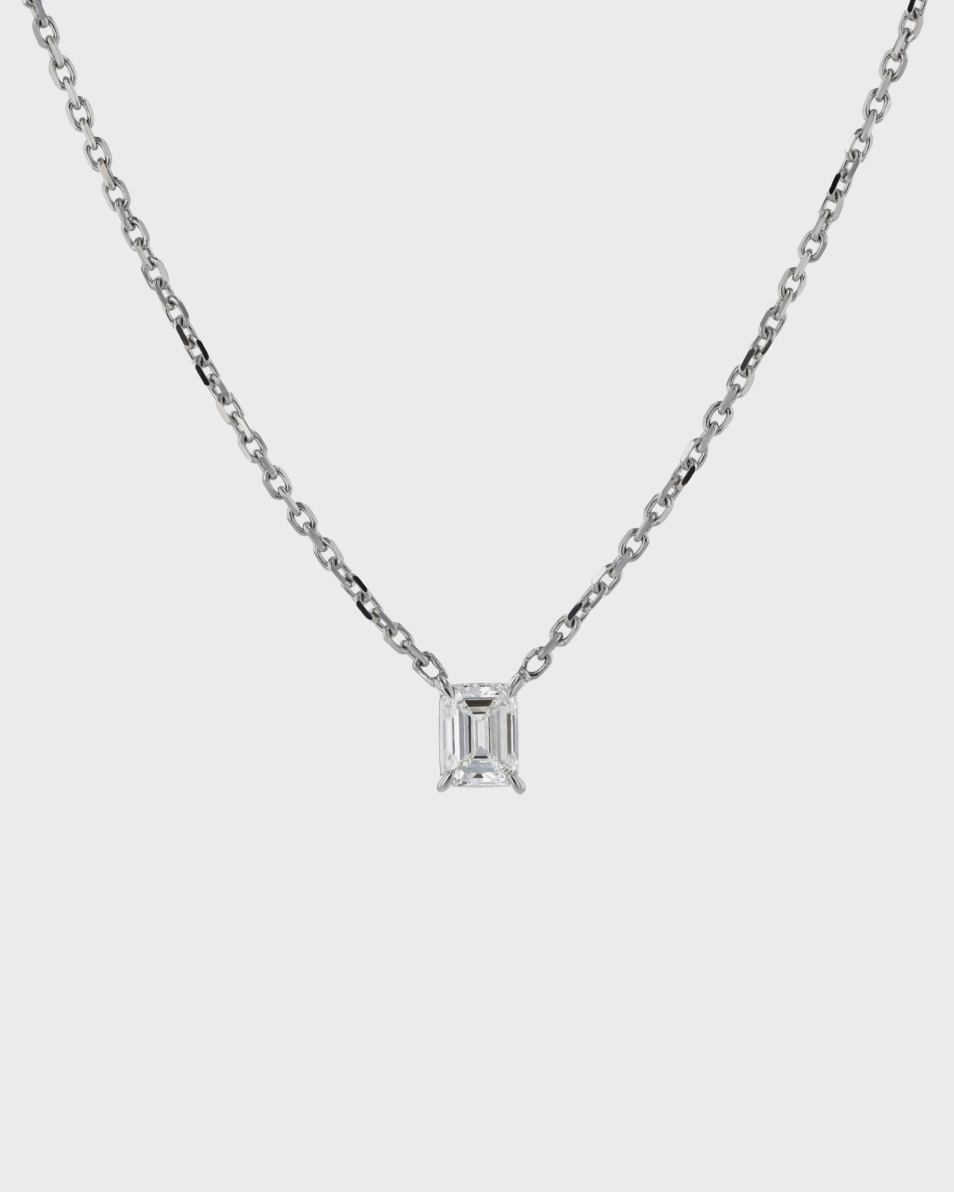 1.0 CT Emerald Lab-Grown Diamond Solitaire Necklace in Luxe Setting 1
